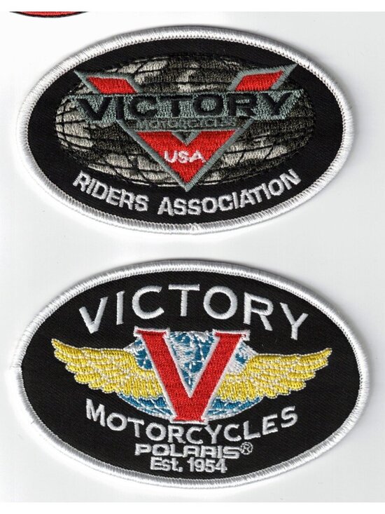 Unbranded Other - (2) Victory Motorcycles Automotive Premium Circle 4in Embroidered Iron-on Patch